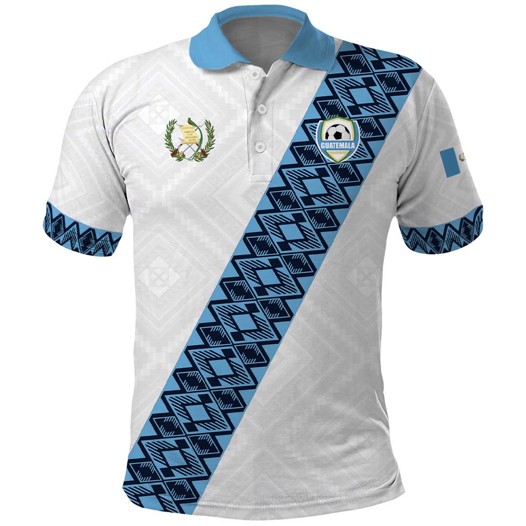 Custom Guatemala Football Polo Shirt La Azul y Blanco Come On LT01