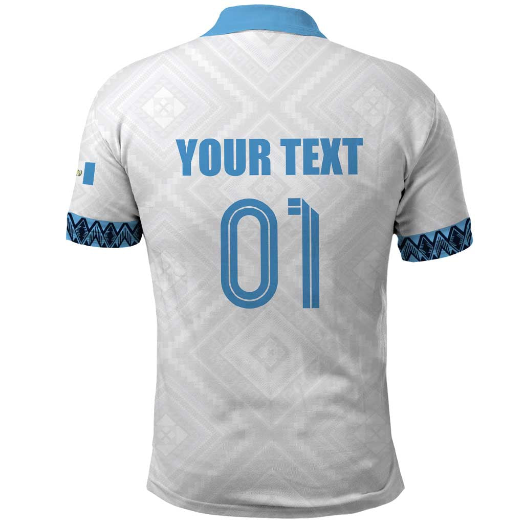 Custom Guatemala Football Polo Shirt La Azul y Blanco Come On LT01