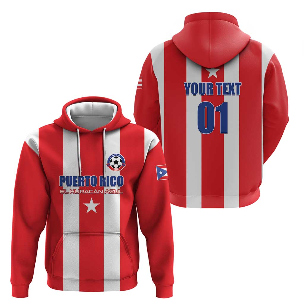Custom Puerto Rico Football Hoodie Go The Blue Hurricane LT01