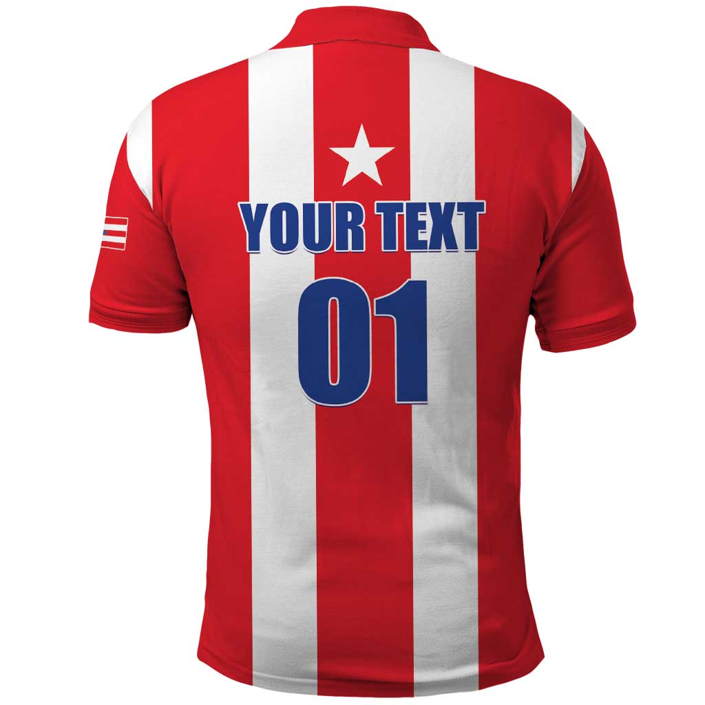 Custom Puerto Rico Football Polo Shirt Go The Blue Hurricane LT01