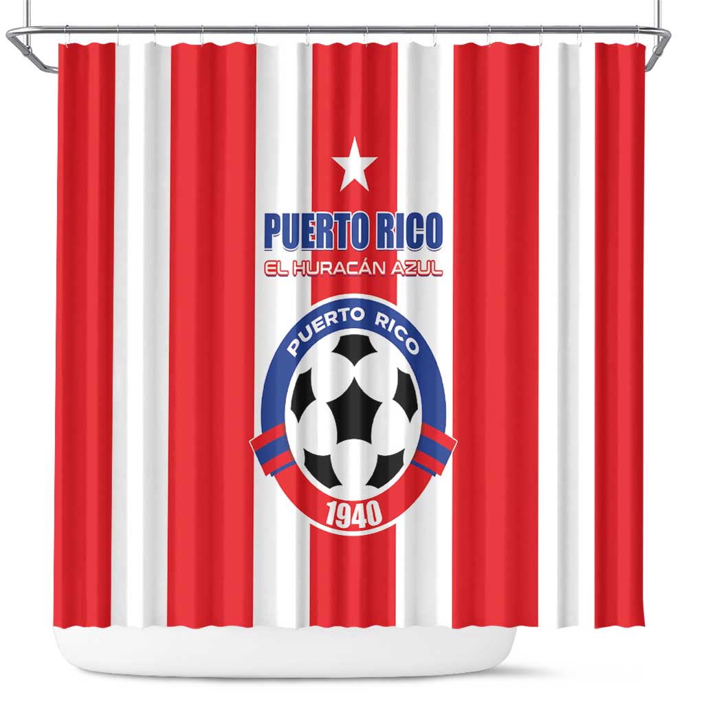 Puerto Rico Football Shower Curtain Go The Blue Hurricane LT01