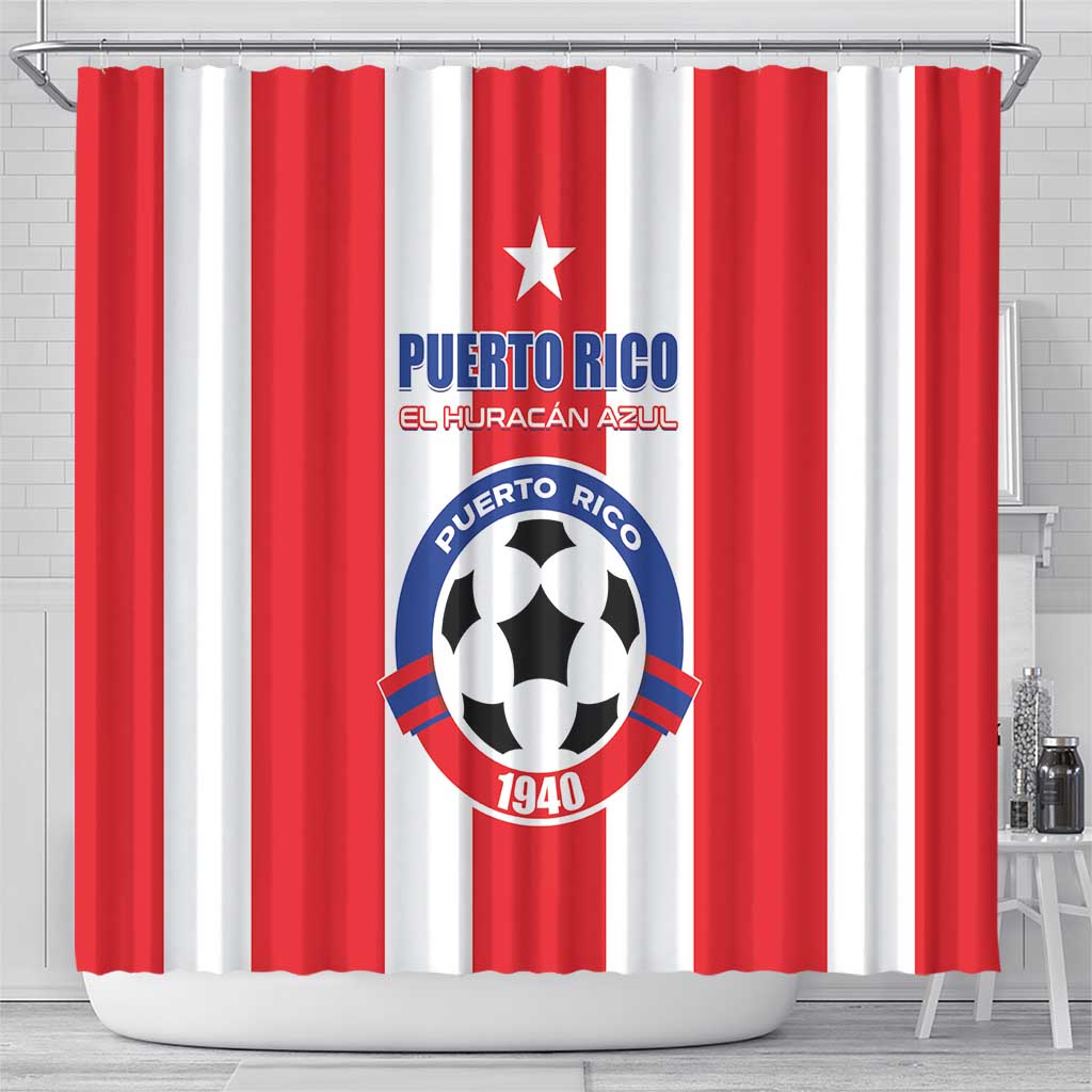 Puerto Rico Football Shower Curtain Go The Blue Hurricane LT01