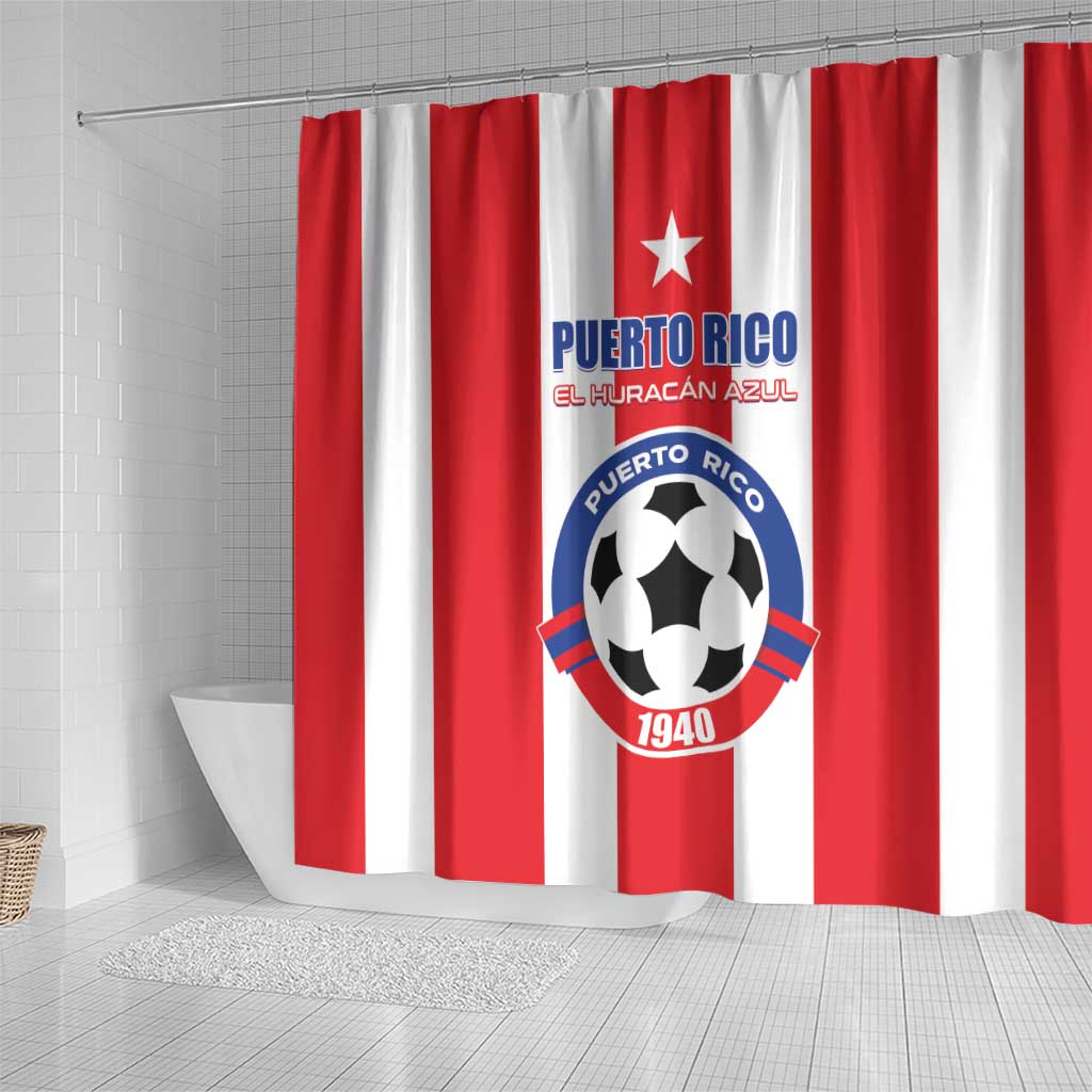 Puerto Rico Football Shower Curtain Go The Blue Hurricane LT01