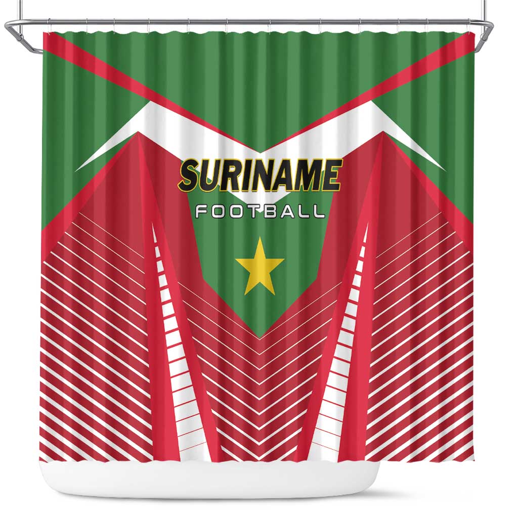 Suriname Football Shower Curtain Go Sranankondre Fubal Pluga LT01