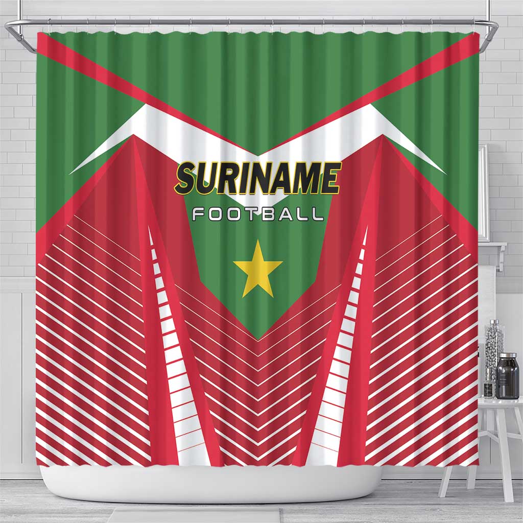 Suriname Football Shower Curtain Go Sranankondre Fubal Pluga LT01
