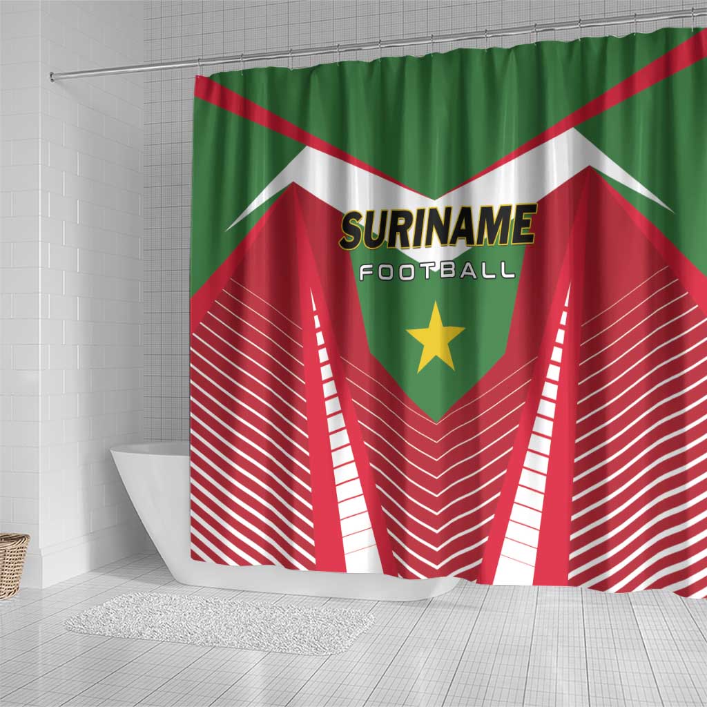 Suriname Football Shower Curtain Go Sranankondre Fubal Pluga LT01