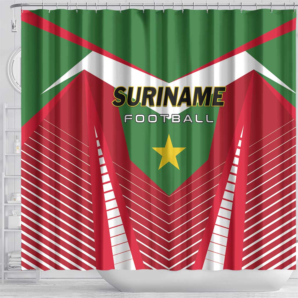 Suriname Football Shower Curtain Go Sranankondre Fubal Pluga LT01