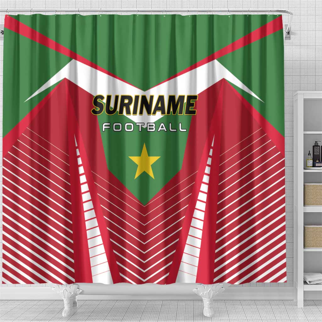 Suriname Football Shower Curtain Go Sranankondre Fubal Pluga LT01