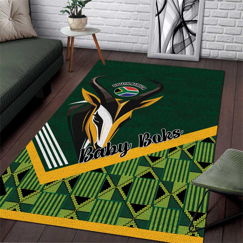 Rugby South Africa Area Rug Baby Boks Go Champions LT01