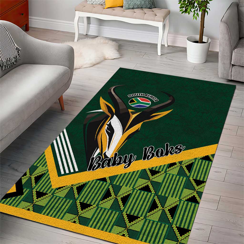 Rugby South Africa Area Rug Baby Boks Go Champions LT01