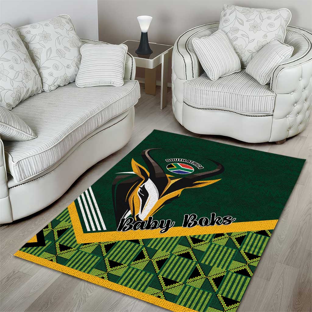 Rugby South Africa Area Rug Baby Boks Go Champions LT01