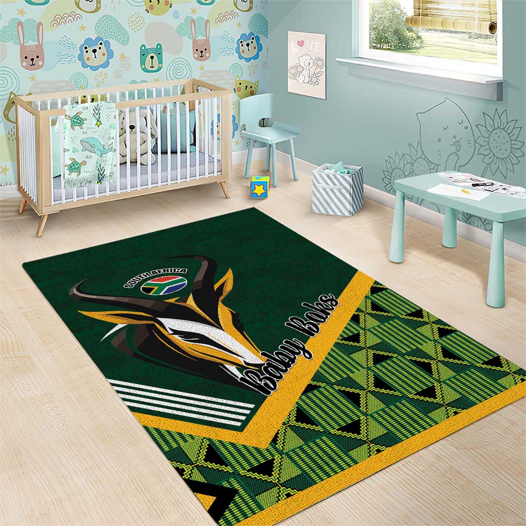 Rugby South Africa Area Rug Baby Boks Go Champions LT01