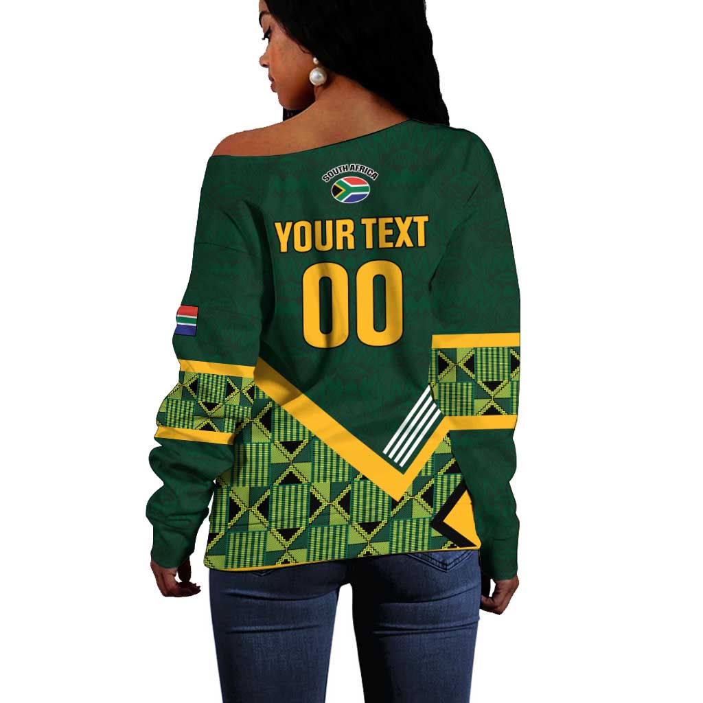 Custom Rugby South Africa Off Shoulder Sweater Baby Boks Go Champions LT01