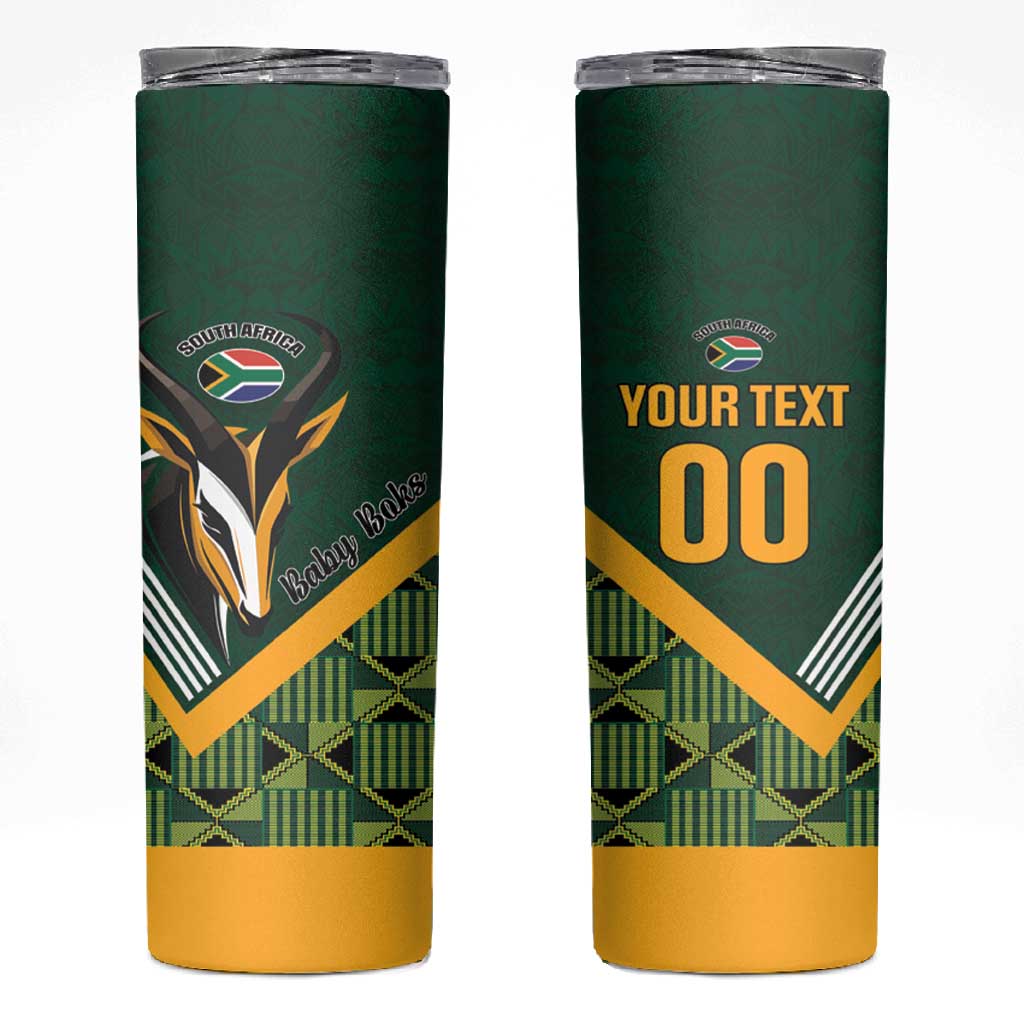 Custom Rugby South Africa Skinny Tumbler Baby Boks Go Champions LT01