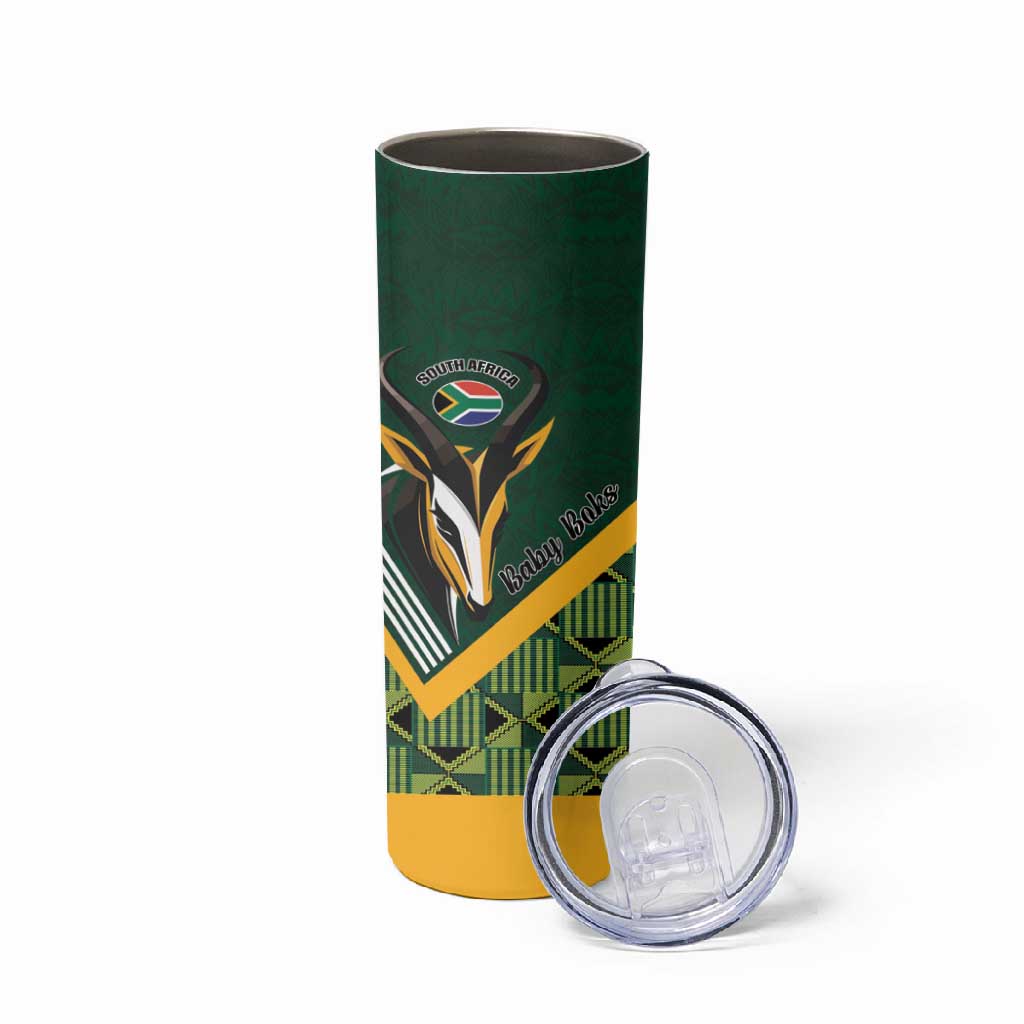 Custom Rugby South Africa Skinny Tumbler Baby Boks Go Champions LT01