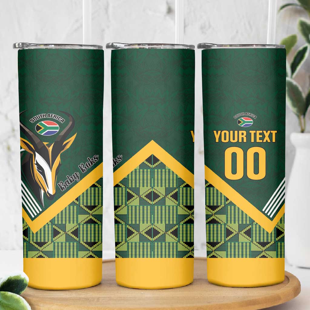 Custom Rugby South Africa Skinny Tumbler Baby Boks Go Champions LT01