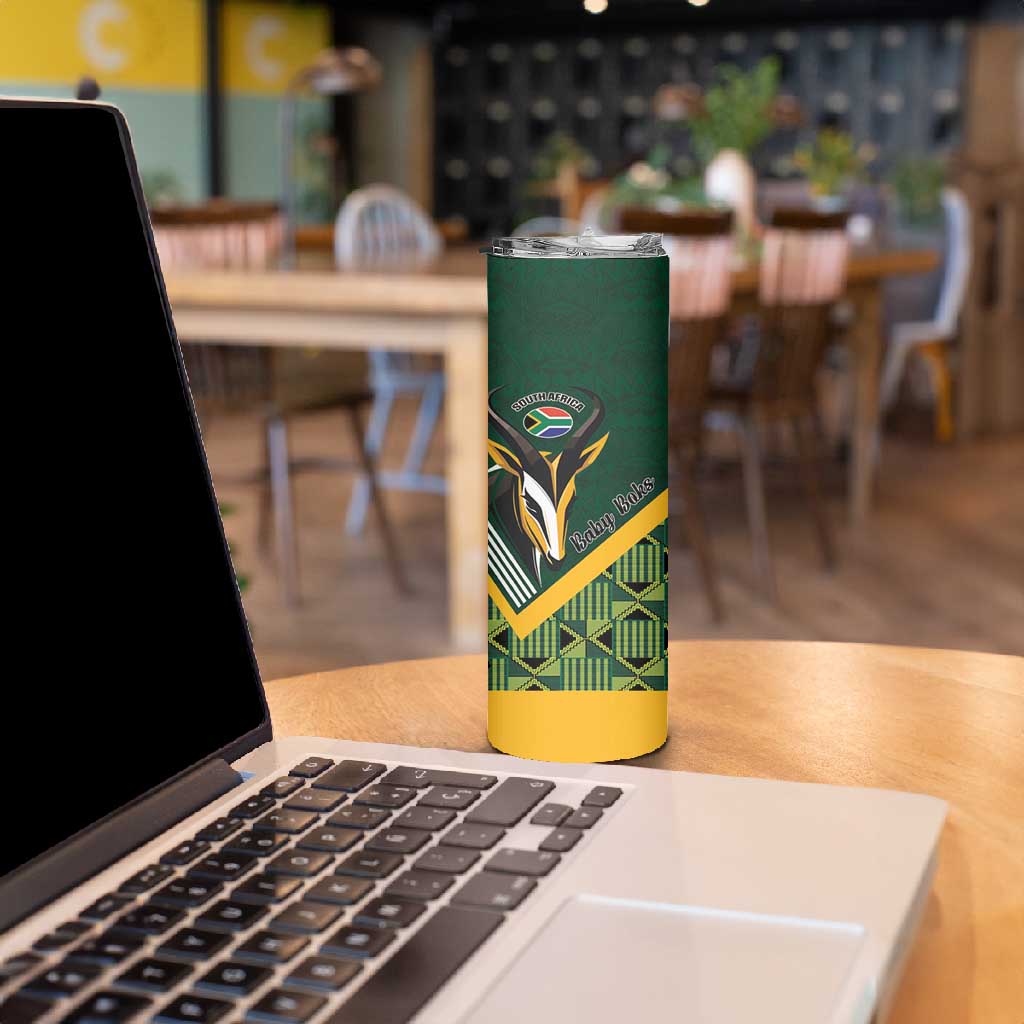 Custom Rugby South Africa Skinny Tumbler Baby Boks Go Champions LT01