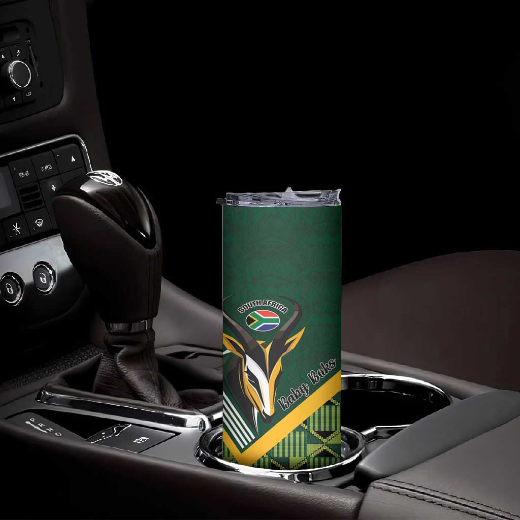 Custom Rugby South Africa Skinny Tumbler Baby Boks Go Champions LT01