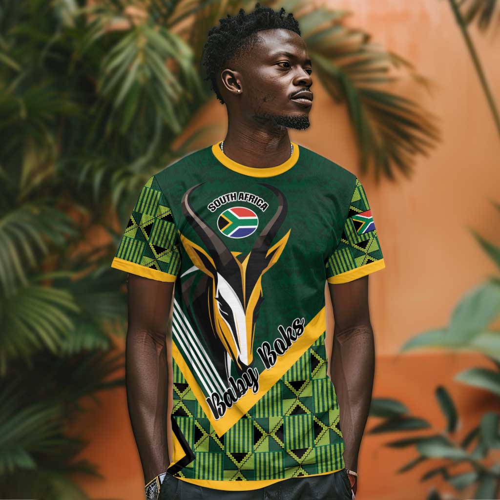 Custom Rugby South Africa T shirt Baby Boks Go Champions LT01