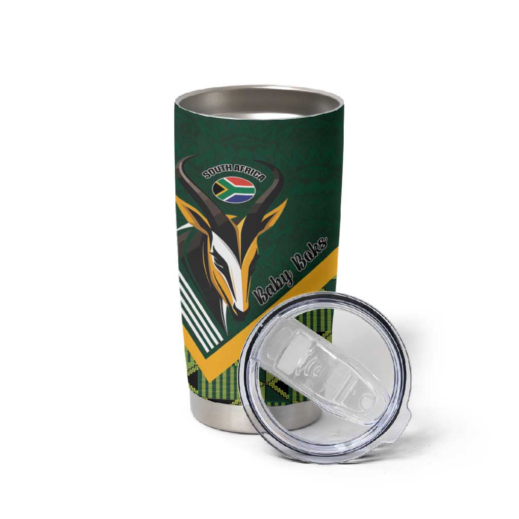Custom Rugby South Africa Tumbler Cup Baby Boks Go Champions LT01