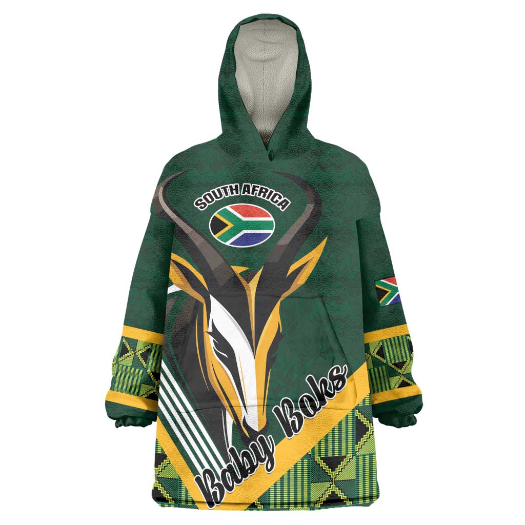 Custom Rugby South Africa Wearable Blanket Hoodie Baby Boks Go Champions LT01
