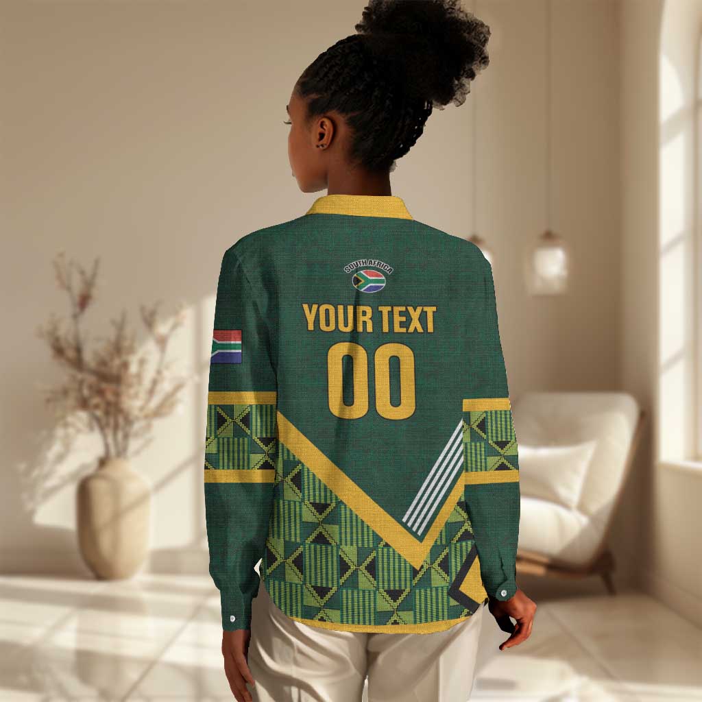 Custom Rugby South Africa Women Casual Shirt Baby Boks Go Champions LT01