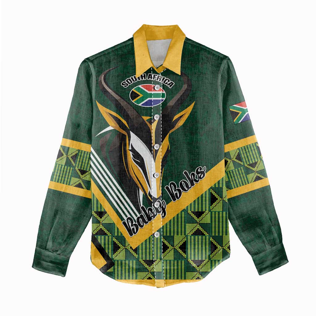 Custom Rugby South Africa Women Casual Shirt Baby Boks Go Champions LT01