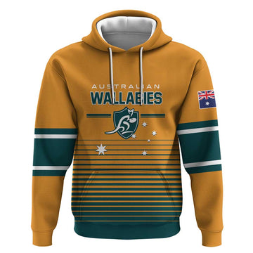 Custom Rugby Australia Hoodie Junior Wallabies Go Champions LT01
