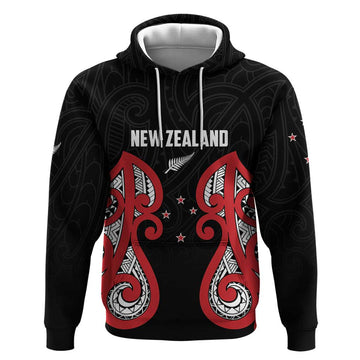 Custom Rugby New Zealand Hoodie Baby Black Go Champions LT01
