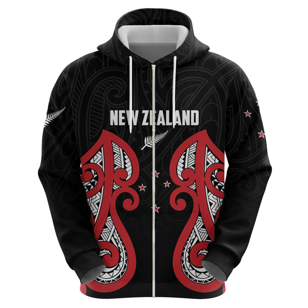 Custom Rugby New Zealand Hoodie Baby Black Go Champions LT01