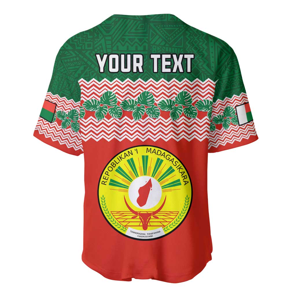 Personalized Madagascar Baseball Jersey with Madagasikara Seal and Baobab African Pattern LT01