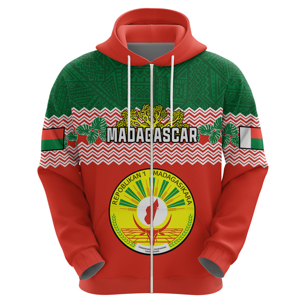 Personalised Madagascar Hoodie Madagasikara Seal Baobab African Pattern LT01
