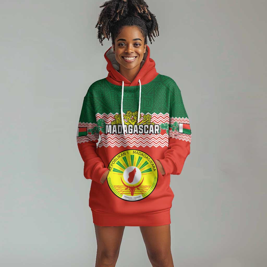 Personalized Madagascar Hoodie Dress with Madagasikara Seal and Baobab African Pattern LT01