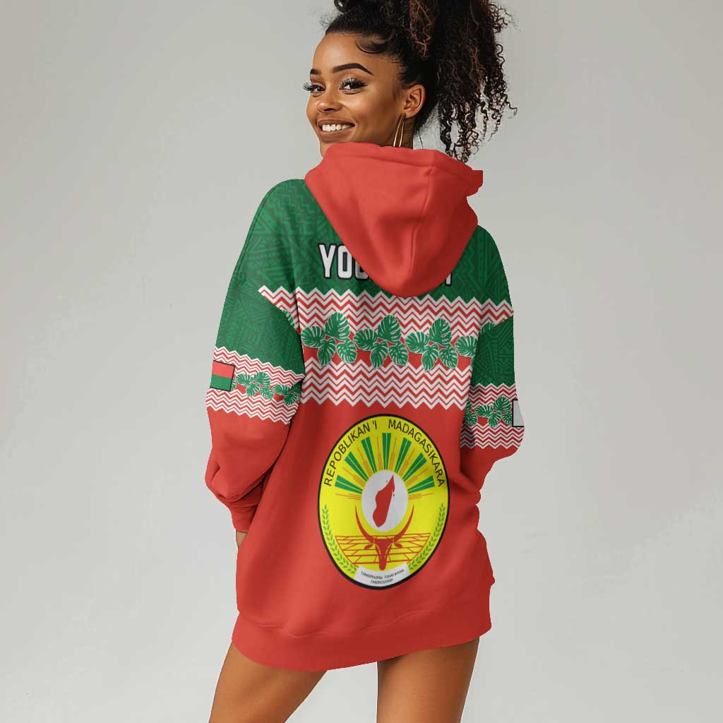 Personalized Madagascar Hoodie Dress with Madagasikara Seal and Baobab African Pattern LT01