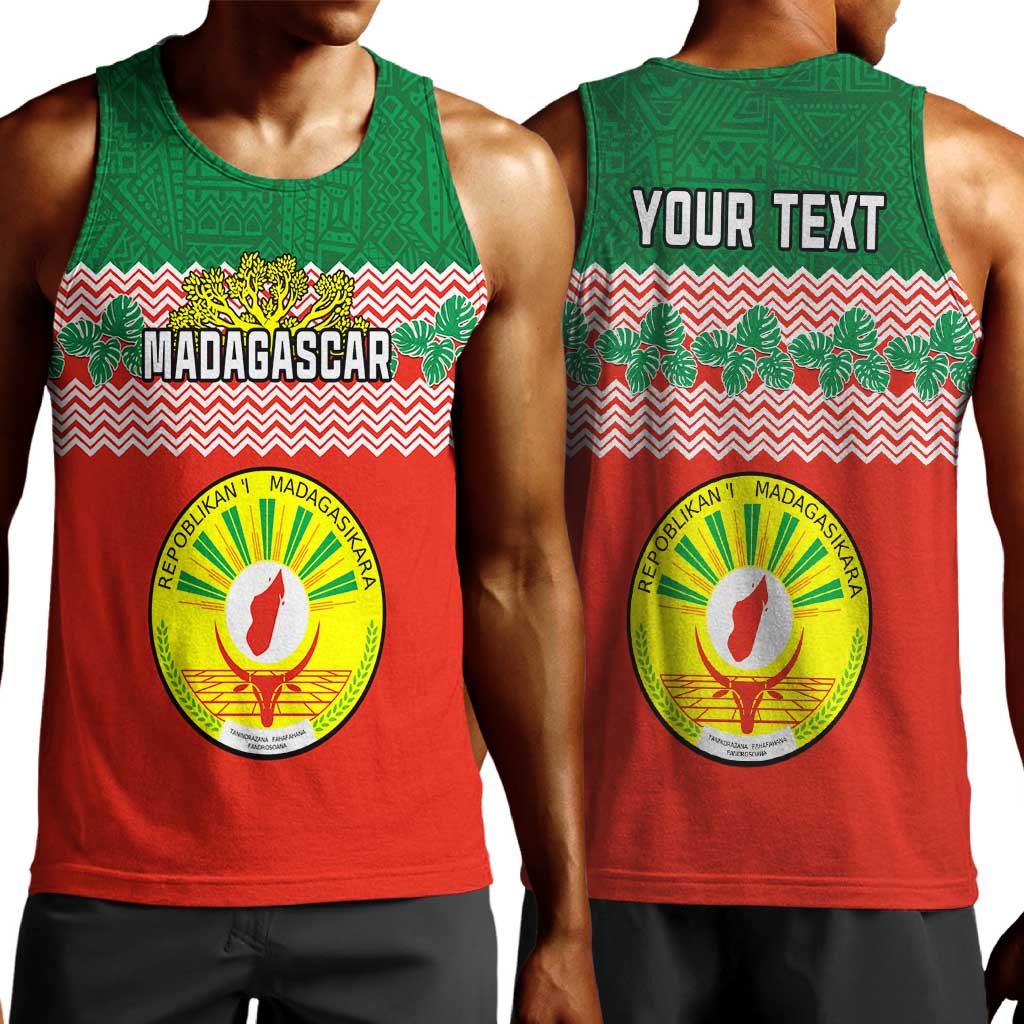 Personalized Madagascar Men Tank Top with Madagasikara Seal and Baobab African Pattern LT01