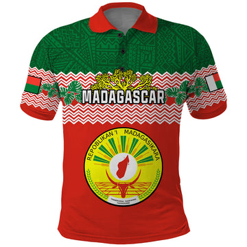 Personalised Madagascar Polo Shirt Madagasikara Seal Baobab African Pattern LT01