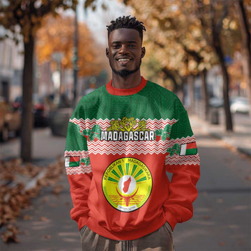 Personalized Madagascar Sweatshirt with Madagasikara Seal and Baobab African Pattern LT01