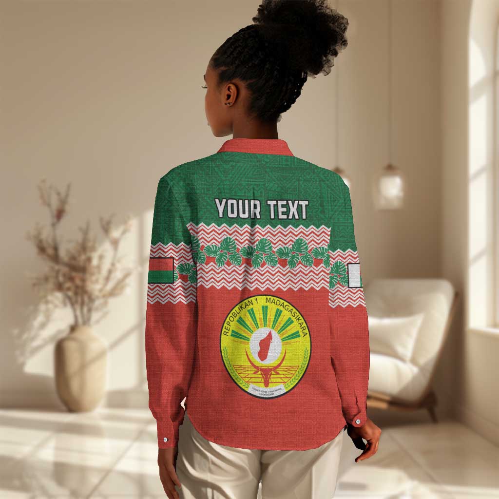Personalized Madagascar Women Casual Shirt with Madagasikara Seal and Baobab African Pattern LT01
