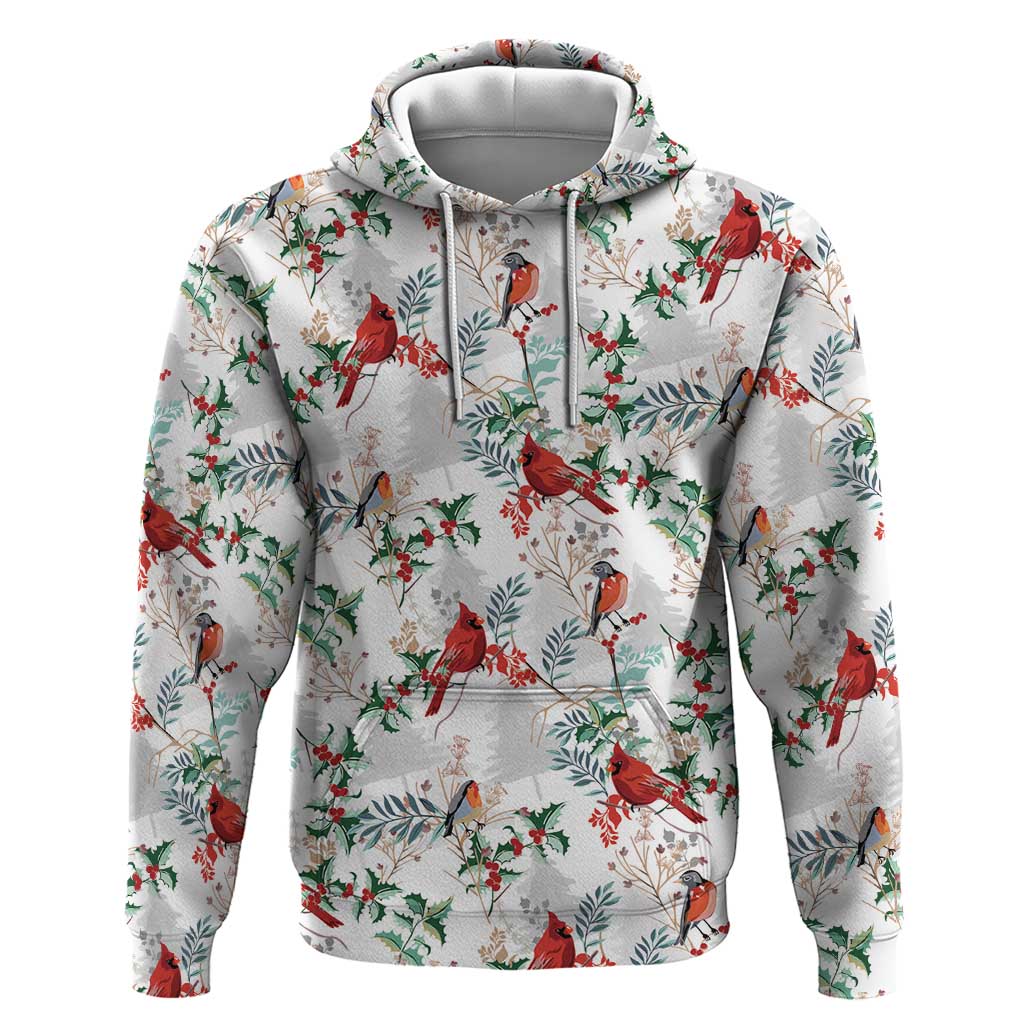 Cardinal Christmas White Hoodie Xmas Pattern LT01