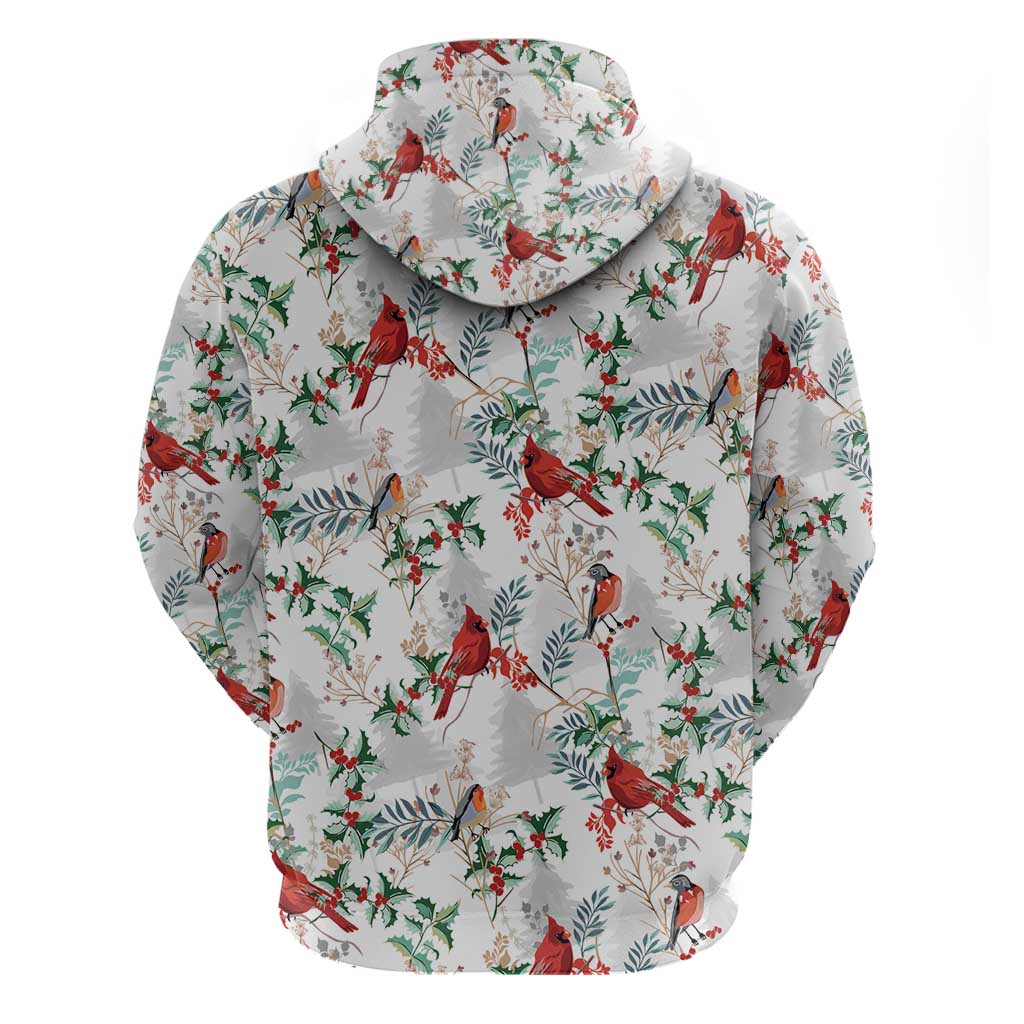 Cardinal Christmas White Hoodie Xmas Pattern LT01