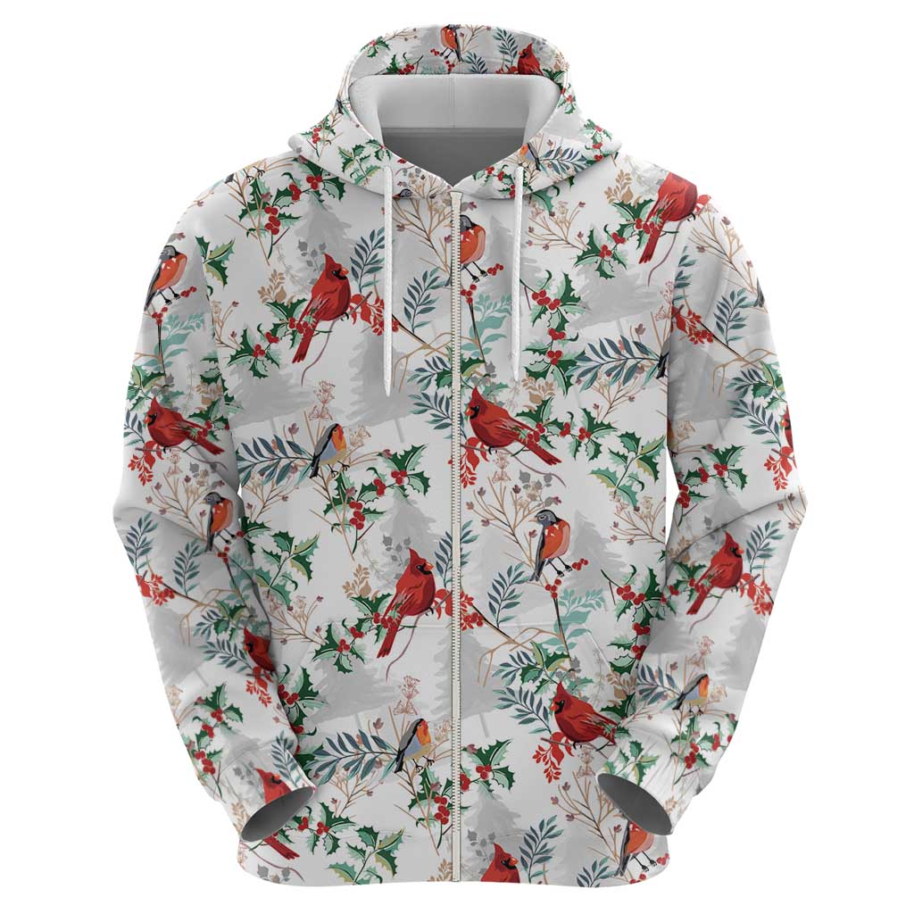 Cardinal Christmas White Hoodie Xmas Pattern LT01
