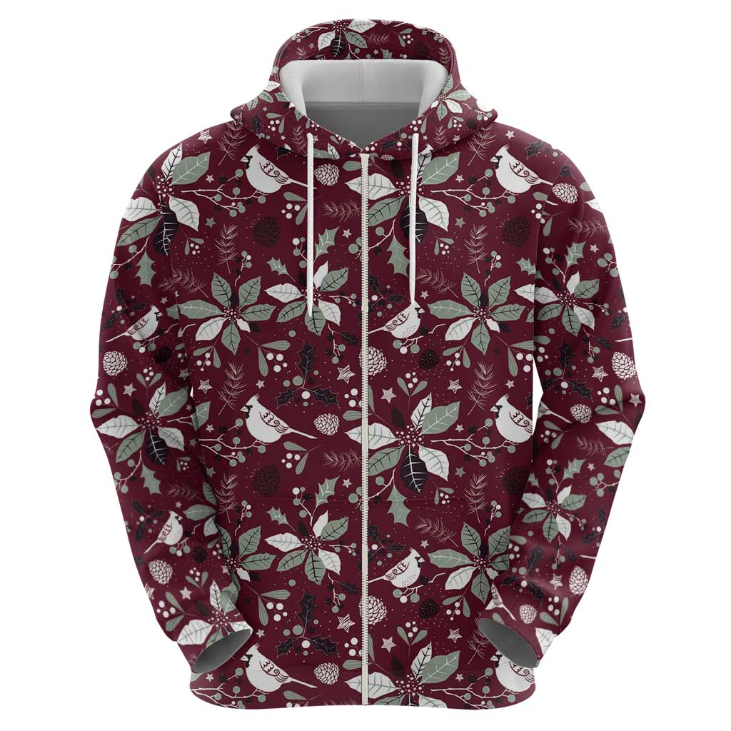 Cardinal Christmas Wine Red Hoodie Xmas Pattern LT01