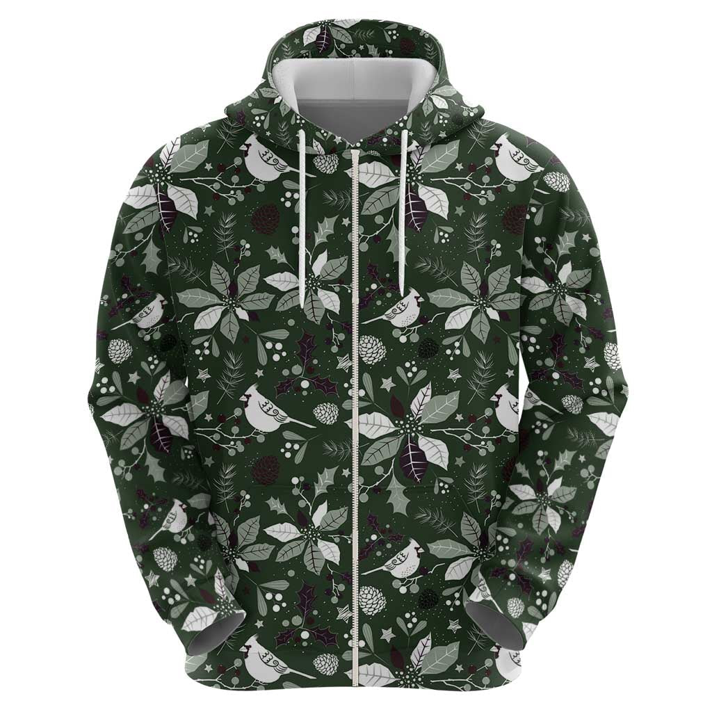 Cardinal Christmas Green Hoodie Xmas Pattern LT01
