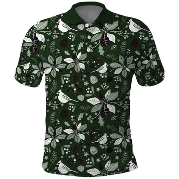 Cardinal Christmas Green Polo Shirt Xmas Pattern LT01