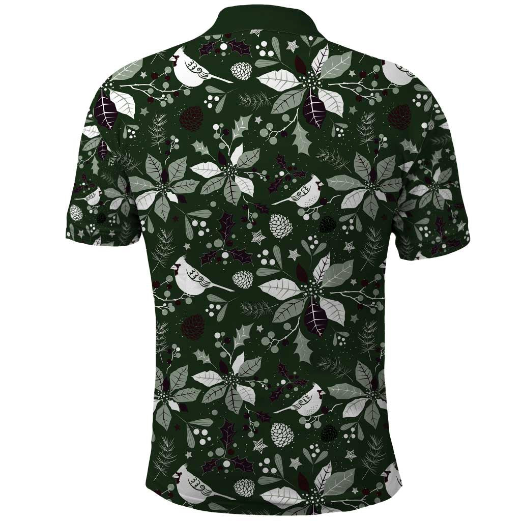 Cardinal Christmas Green Polo Shirt Xmas Pattern LT01