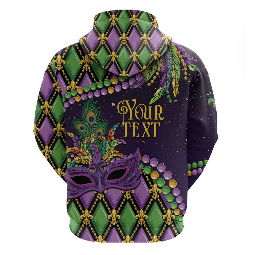 Personalized Mardi Gras Hoodie Luxury Mask Fleur De Lis LT01