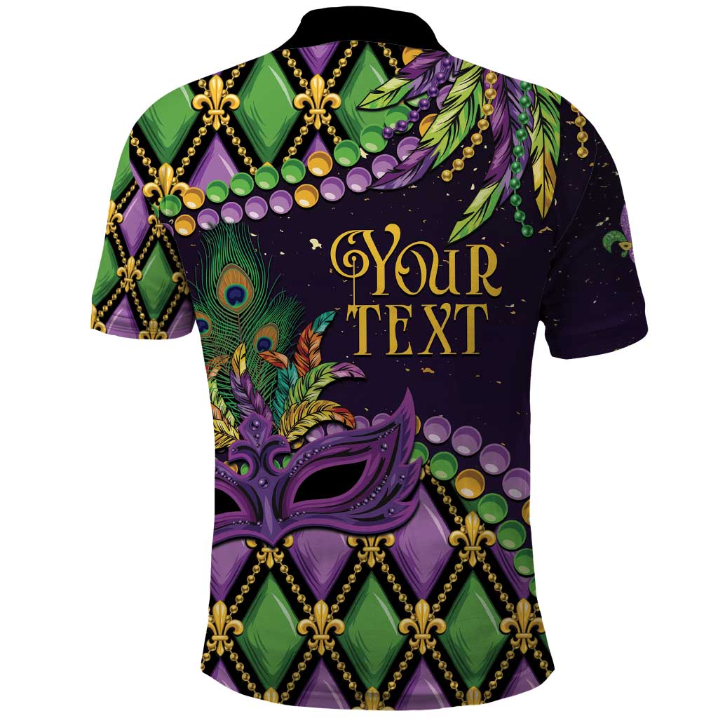 Personalized Mardi Gras Polo Shirt Luxury Mask Fleur De Lis LT01