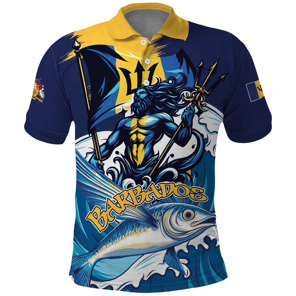 Personalized Barbados God Of The Sea Polo Shirt Bajan Flying Fish Special Version LT01