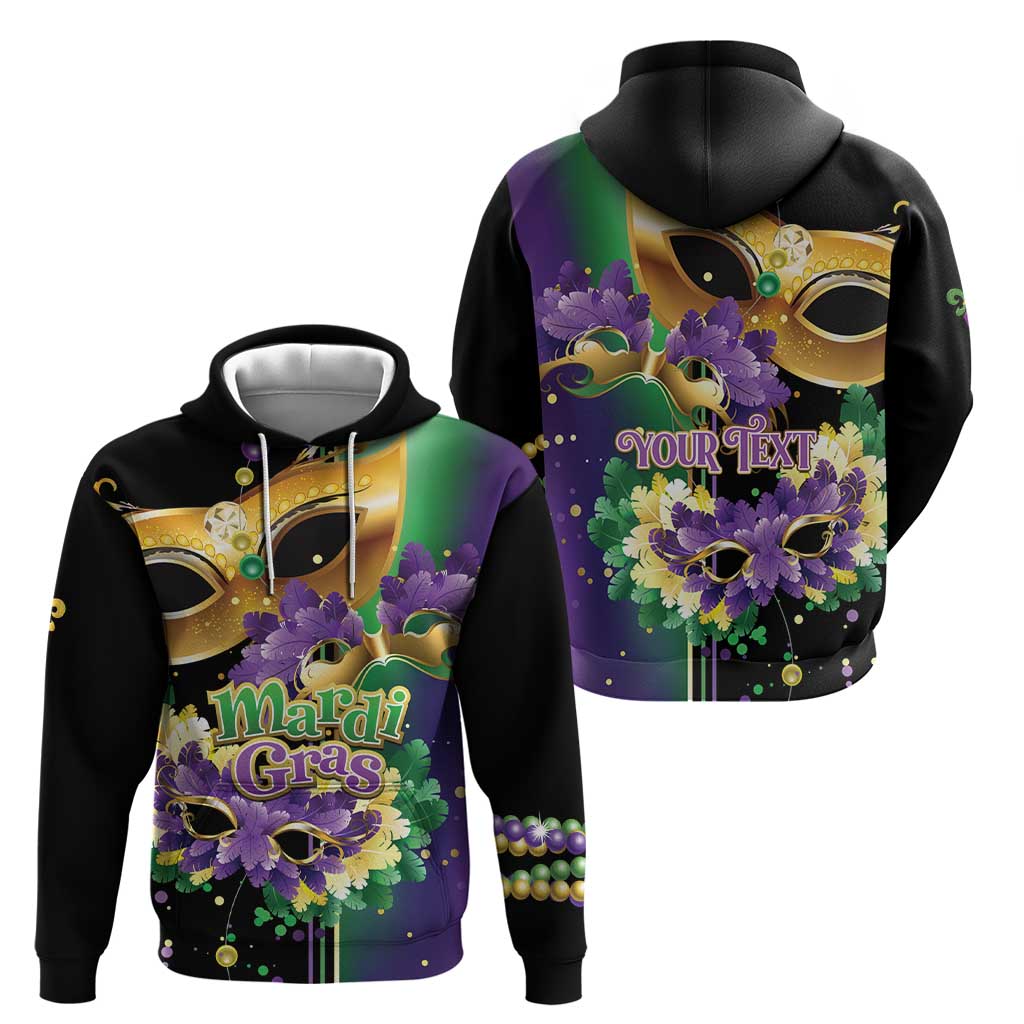 Personalized Mardi Gras Hoodie Carnival Feathers Masks LT01