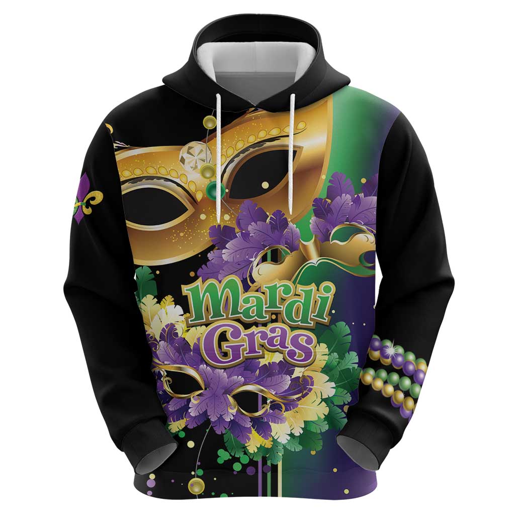 Personalized Mardi Gras Hoodie Carnival Feathers Masks LT01